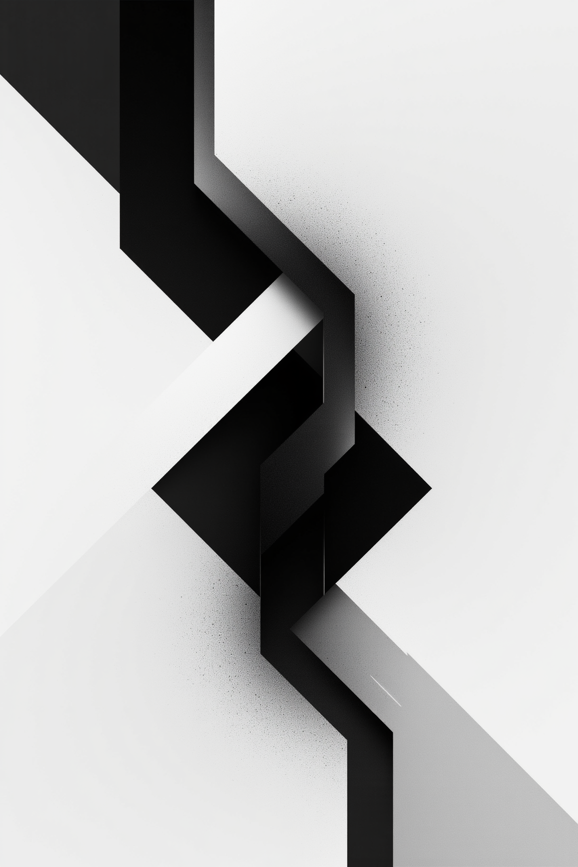 Monochrome Layered Geometric Abstraction in Black and White