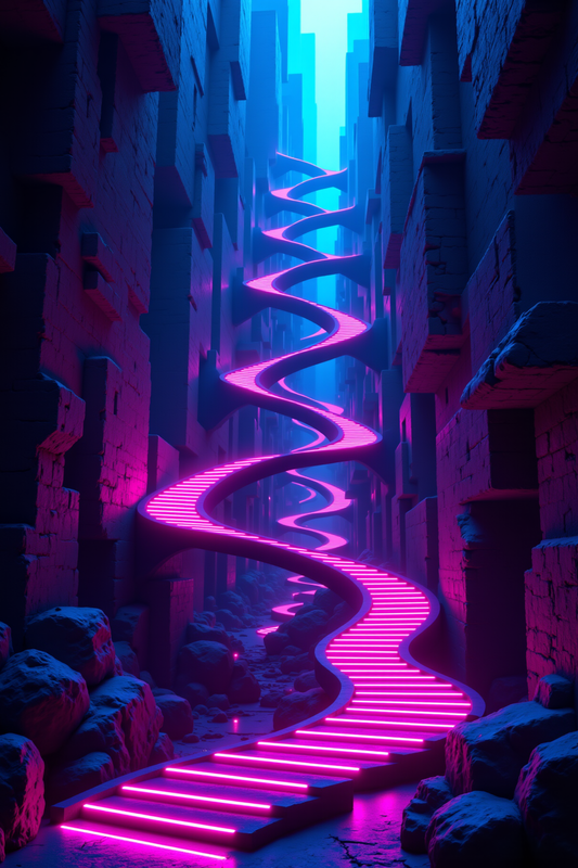 Neon Ascent: A Cyberpunk Journey