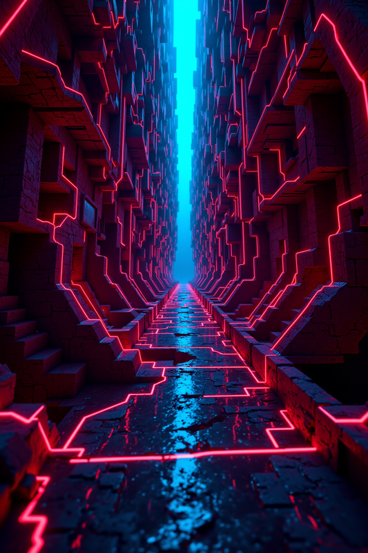 Neon Dystopian Pathway