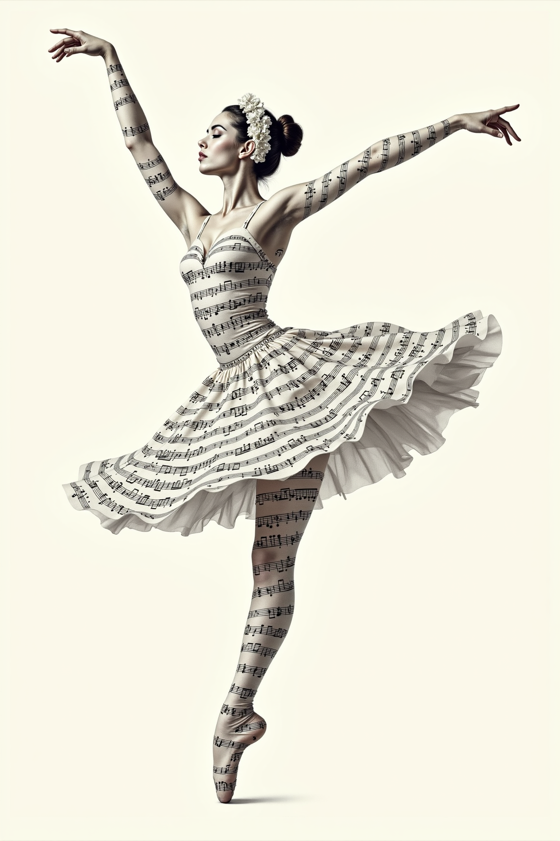 Surreal Ballet of Musical Notes