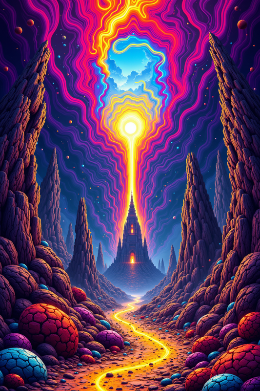 Cosmic Gateway: Vibrant Psychedelic Fantasy Art