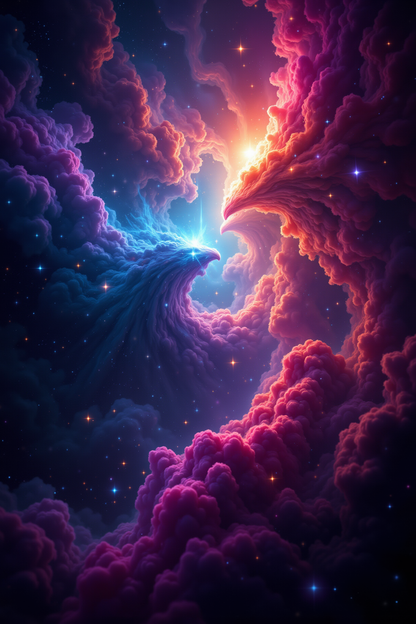 Vibrant Abstract Nebula with Swirling Cosmic Energy