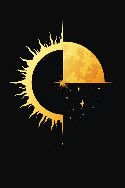 Celestial Harmony: Minimalist Sun, Moon & Stars Symbolism