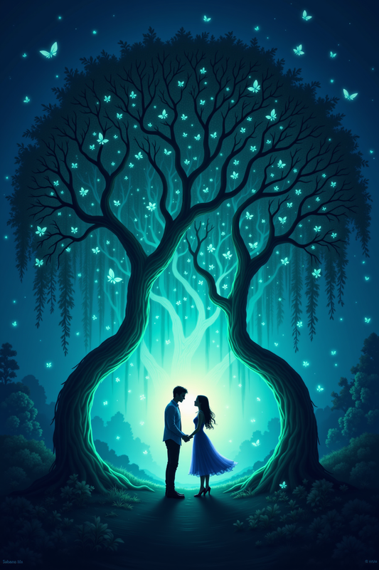Enchanted Embrace: Glowing Tree of Love