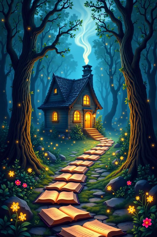The Storybook Path: Enchanted Forest Cottage Art