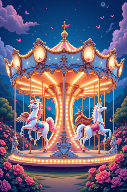 Unicorn Dream Carousel: Magical Night Ride
