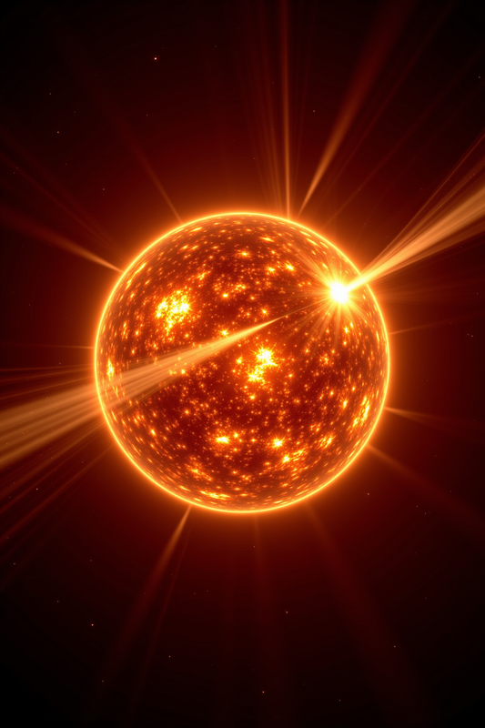Glowing Starburst with Radiant Golden and Orange Light
