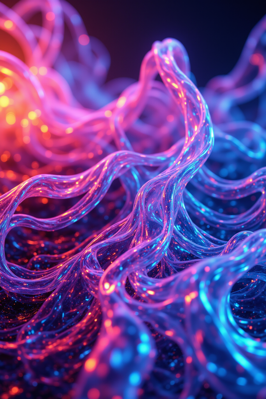 Lumineuze Flux: Abstracte Neon Energiestrengen