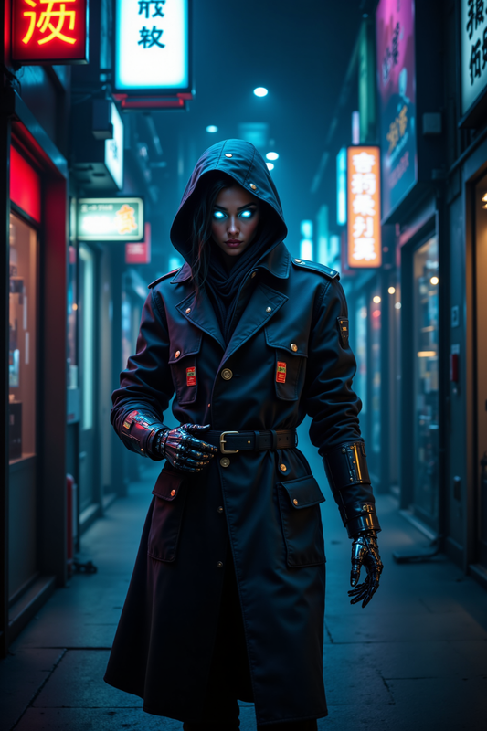 Neon Wacht: Cyberpunk Enigma in de Steeg