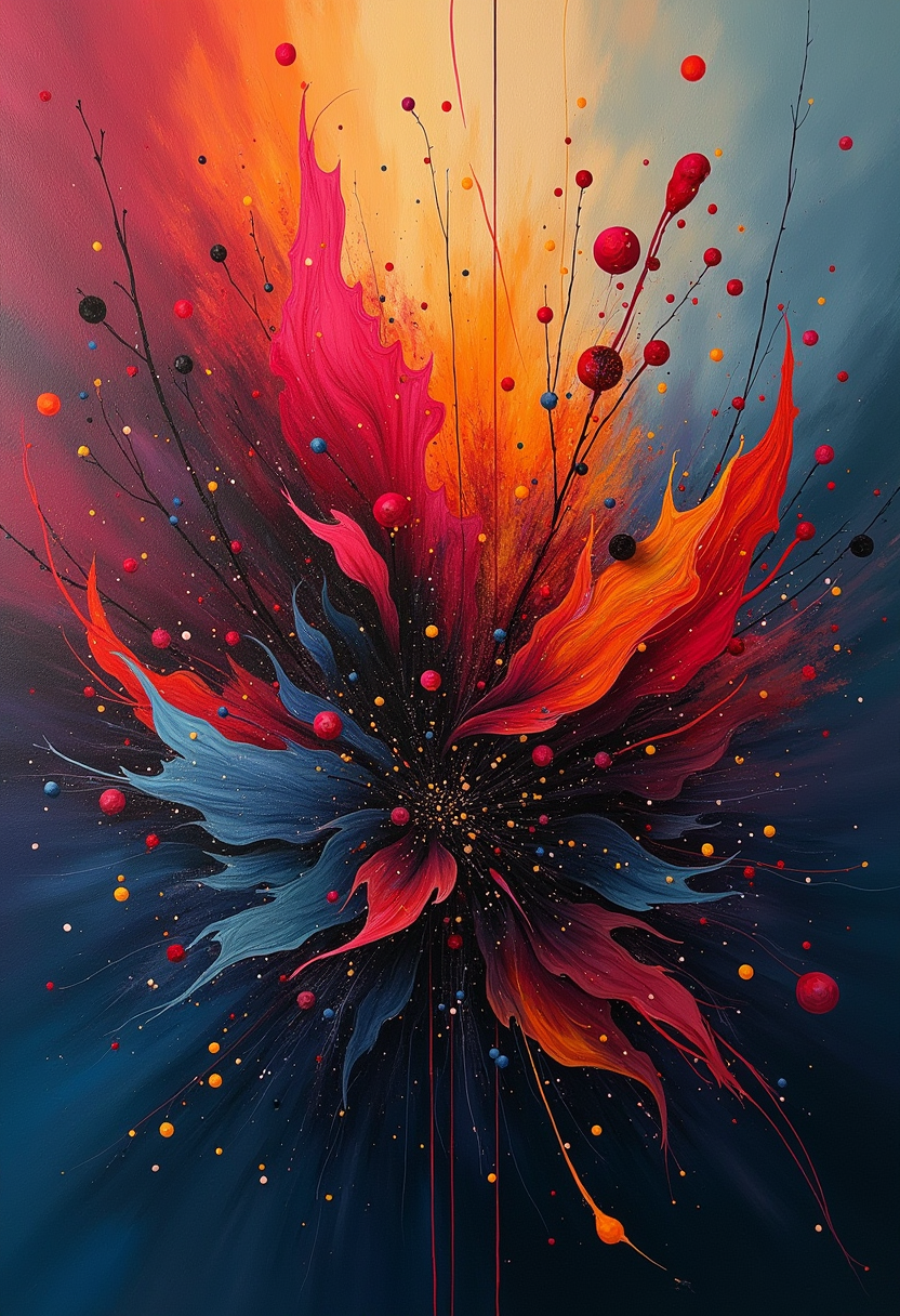 Vibrant Floral Burst with Radiant Color Gradient