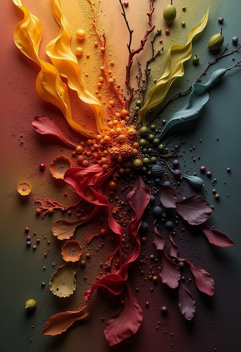 Vibrant Radial Abstract with Organic Textures