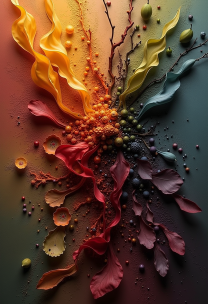 Vibrant Radial Abstract with Organic Textures