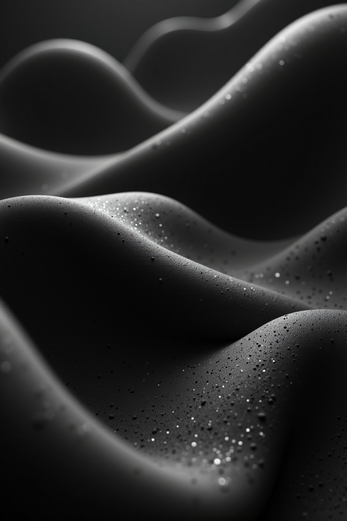 Textural Abstract Waves in Dark Monochrome Palette