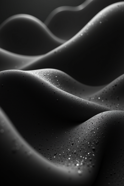 Textural Abstract Waves in Dark Monochrome Palette