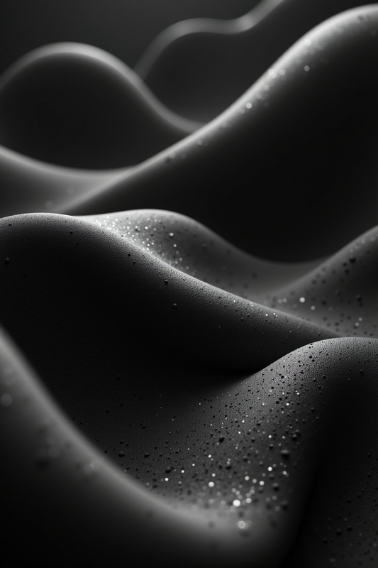 Textural Abstract Waves in Dark Monochrome Palette