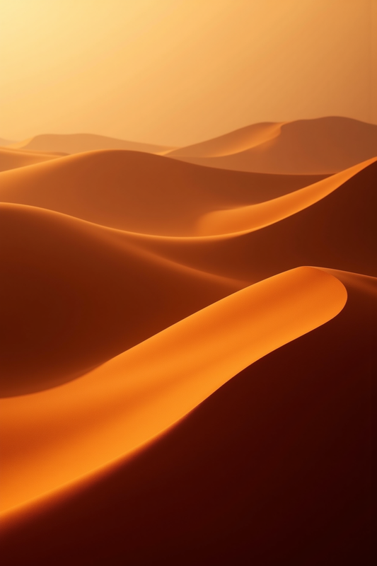 Warm Minimalist Desert Dunes in Golden Atmospheric Light